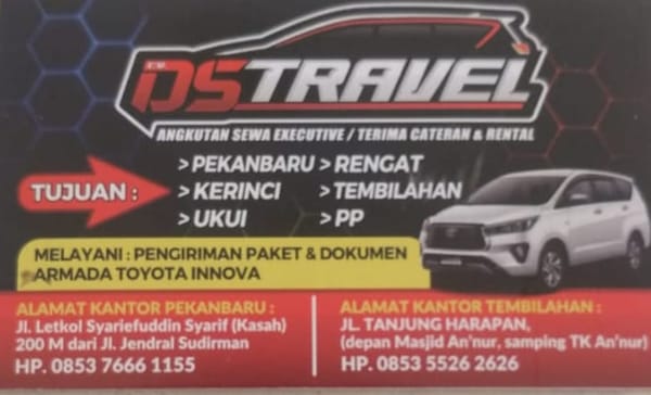 DS Travel - Travel Jurusan Pekanbaru - Tembilahan - Pekanbaru
