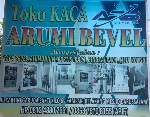 Toko Kaca Arumi Bevel - Toko Kaca Bevel Daerah Garuda Sakti Pekanbaru